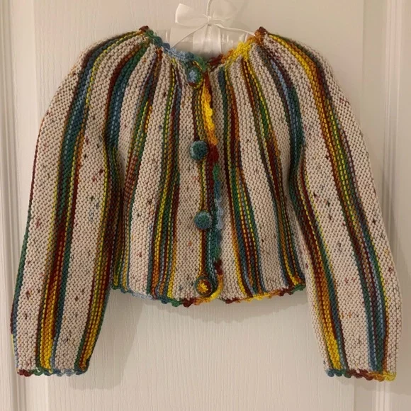 Misha & Puff | 🎪 Wool Short Circus Cardigan | Carnival Space Dye | 18-24M - Picture 3 of 11